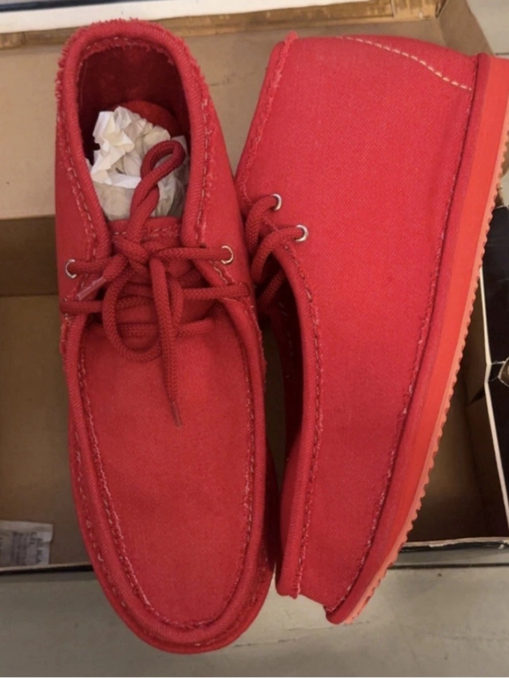 Men's Red Canvas Slip-On Loafers